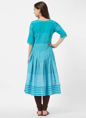 Blue printed cotton kurti 2