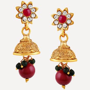 Traditional Designer Leaf Shape Gold Plated Multy Stone Necklace Set For Women 4