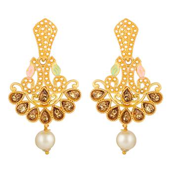 Latest Fashionable Choker Style Enamel Work Gold Plated Lct Stone Necklace Set For Women 4