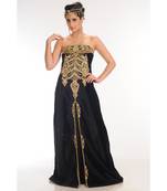 black velvet embroidered zari_work fustan partywear gown