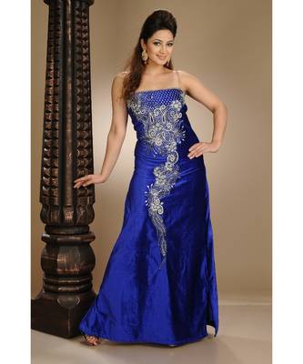 royal-blue velvet embroidered zari_work fustan partywear gown 1