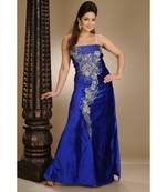 royal-blue velvet embroidered zari_work fustan partywear gown