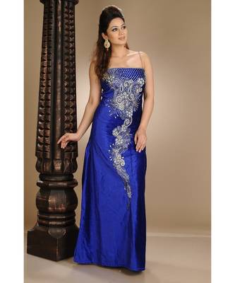 royal-blue velvet embroidered zari_work fustan partywear gown 2