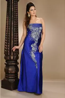 royal-blue velvet embroidered zari_work fustan partywear gown