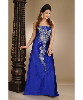 royal-blue velvet embroidered zari_work fustan partywear gown 3