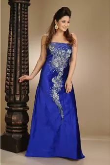 royal-blue velvet embroidered zari_work fustan partywear gown