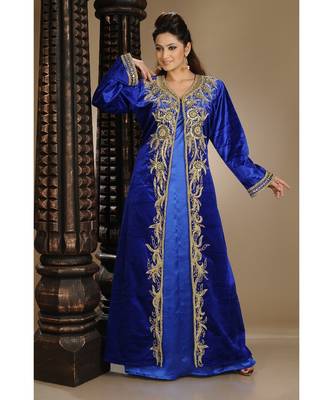 royal-blue velvet embroidered zari_work islamic-kaftans 3