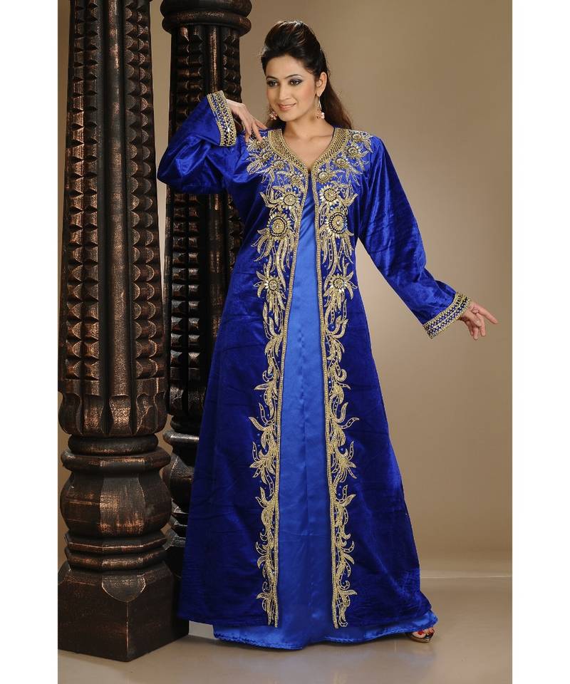 royal-blue velvet embroidered zari_work islamic-kaftans
