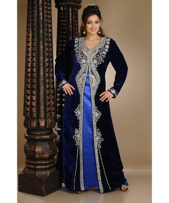 royal-blue velvet embroidered zari_work islamic-kaftans 1