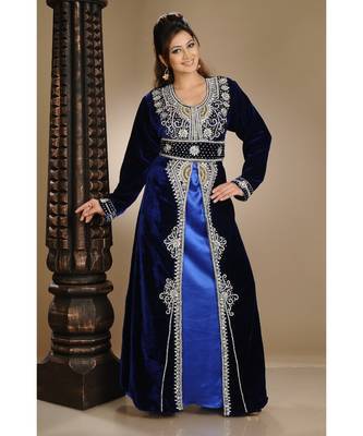 royal-blue velvet embroidered zari_work islamic-kaftans 2