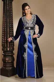 royal-blue velvet embroidered zari_work islamic-kaftans