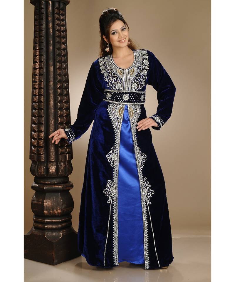 royal-blue velvet embroidered zari_work islamic-kaftans