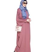 Modest Forever  Onion-pink embroidered nida islamic kaftan