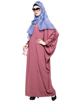 Modest Forever  Onion-pink embroidered nida islamic kaftan 2