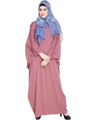 Modest Forever  Onion-pink embroidered nida islamic kaftan 3