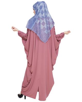 Modest Forever  Onion-pink embroidered nida islamic kaftan 4