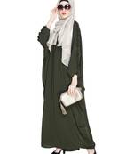 Modest Forever  Olive embroidered nida islamic kaftan