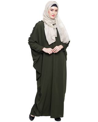 Modest Forever  Olive embroidered nida islamic kaftan 3
