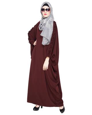 Modest Forever  Brown embroidered nida islamic kaftan 1