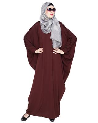 Modest Forever  Brown embroidered nida islamic kaftan 2
