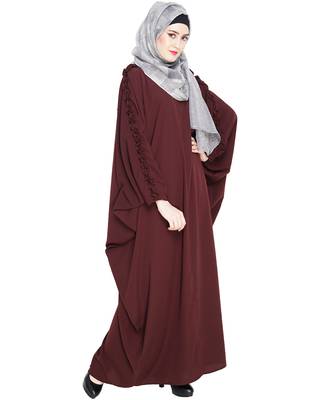 Modest Forever  Brown embroidered nida islamic kaftan 3