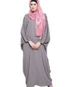 Modest Forever  Grey embroidered nida islamic kaftan