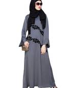 Modest Forever  Grey embroidered nida abaya