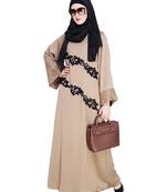 Modest Forever  Beige embroidered nida abaya