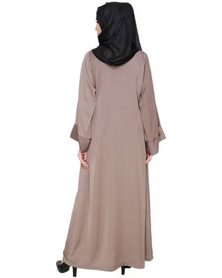 Modest Forever  Brown embroidered nida abaya 4
