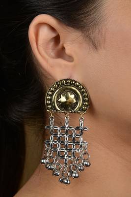 Silver And Gold Two Tone Earrings 1