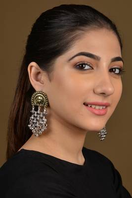 Silver And Gold Two Tone Earrings 2
