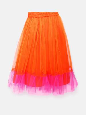Twisha Stylish Brocade Long choli with tie up and Trendy Net Lehenga- Blue 3