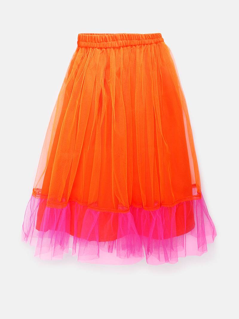 Twisha Stylish Brocade Long choli with tie up and Trendy Net Lehenga- Blue