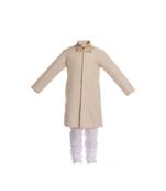 Beige embroidered khadi boys sherwani