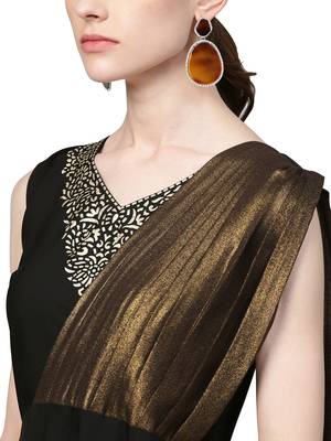 Black printed crepe kurti 2