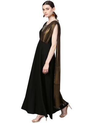Black printed crepe kurti 3
