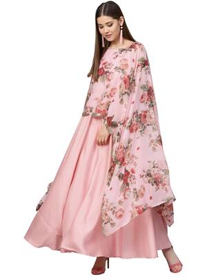 Pink printed polyester kurti 1
