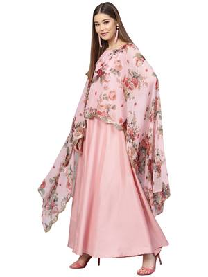 Pink printed polyester kurti 3