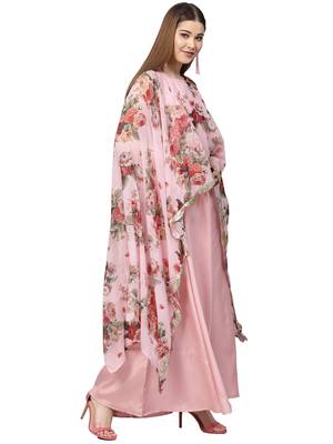 Pink printed polyester kurti 4