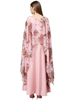 Pink printed polyester kurti 5