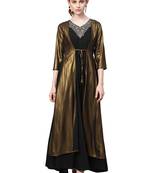 Black printed crepe kurti