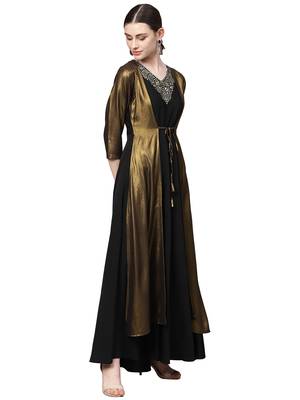 Black printed crepe kurti 4