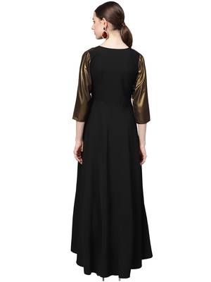 Black printed crepe kurti 5