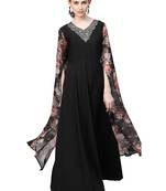 Black printed crepe kurti