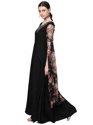 Black printed crepe kurti 3