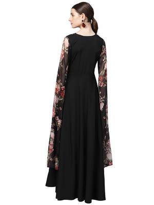 Black printed crepe kurti 5