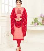 Baby-pink embroidered jacquard salwar