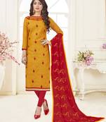Orange embroidered jacquard salwar