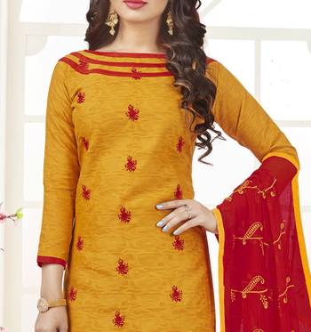 Orange embroidered jacquard salwar 2