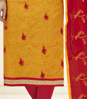 Orange embroidered jacquard salwar 3